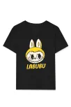 Kız Labubu Çocuk Baskılı T-shirt - Siyah Kız Labubu Çocuk Baskılı T-shirt - Siyah