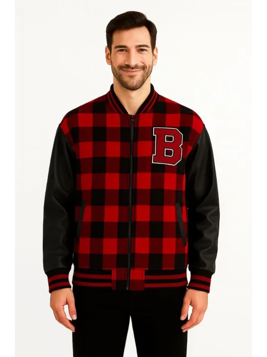 Erkek Kolej Ceket – Kareli Oduncu Kumaş, Kolları Suni Deri, Fermuarlı, İçi Kapitone Astarlı, Nakışlı Oversize Bahar & Kış Stil - Bordo Erkek Kolej Ceket – Kareli Oduncu Kumaş, Kolları Suni Deri, Fermuarlı, İçi Kapitone Astarlı, Nakışlı Oversize Bahar & Kış Stil - Bordo