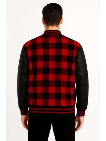 Erkek Kolej Ceket – Kareli Oduncu Kumaş, Kolları Suni Deri, Fermuarlı, İçi Kapitone Astarlı, Nakışlı Oversize Bahar & Kış Stil - Bordo Erkek Kolej Ceket – Kareli Oduncu Kumaş, Kolları Suni Deri, Fermuarlı, İçi Kapitone Astarlı, Nakışlı Oversize Bahar & Kış Stil - Bordo