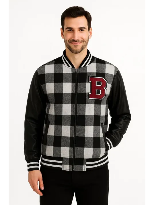 Erkek Kolej Ceket – Kareli Oduncu Kumaş, Kolları Suni Deri, Fermuarlı, İçi Kapitone Astarlı, Nakışlı Oversize Bahar & Kış Stil - Gri Erkek Kolej Ceket – Kareli Oduncu Kumaş, Kolları Suni Deri, Fermuarlı, İçi Kapitone Astarlı, Nakışlı Oversize Bahar & Kış Stil - Gri