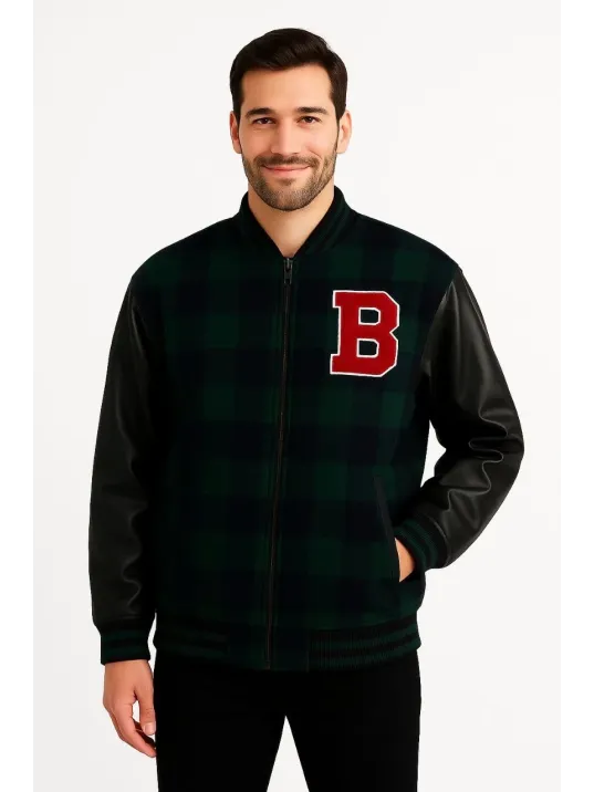 Erkek Kolej Ceket – Kareli Oduncu Kumaş, Kolları Suni Deri, Fermuarlı, İçi Kapitone Astarlı, Nakışlı Oversize Bahar & Kış Stil - Haki Erkek Kolej Ceket – Kareli Oduncu Kumaş, Kolları Suni Deri, Fermuarlı, İçi Kapitone Astarlı, Nakışlı Oversize Bahar & Kış Stil - Haki