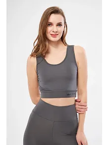 Kolsuz Dalgiç Baskılı Crop - Füme