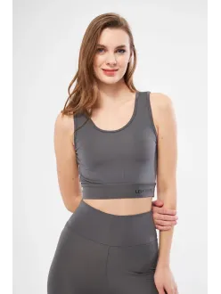 Kolsuz Dalgiç Baskılı Crop - Füme