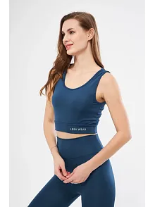 Kolsuz Sporcu Baskılı Crop - Turkuaz