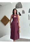 Kolsuz Uzun Kabardin Elbise - Bordo