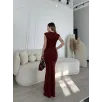 Kolsuz Uzun Likralı Elbise - Bordo Kolsuz Uzun Likralı Elbise - Bordo