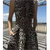 Leopar Desenli Fermuarlı Cepli Pileli Kadın Midi Elbise- Leopar Leopar Desenli Fermuarlı Cepli Pileli Kadın Midi Elbise- Leopar