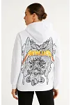 Metallica İki İplik Kapüşonlu Ön Ve Arka Baskılı Hoodie - Beyaz