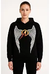 Metallica İki İplik Kapüşonlu Ön Ve Arka Baskılı Hoodie - Siyah