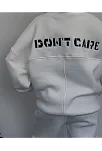 Nakış İşlemeli Üç İplik Sweat Takım- Beyaz