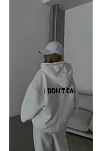 Nakış İşlemeli Üç İplik Sweat Takım- Beyaz