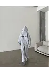 Nakış İşlemeli Üç İplik Sweat Takım- Gri