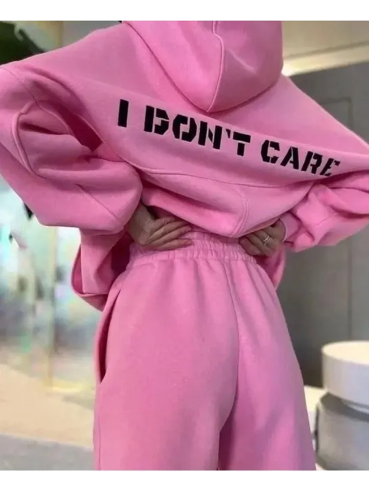 Nakış İşlemeli Üç İplik Sweat Takım- Pembe Nakış İşlemeli Üç İplik Sweat Takım- Pembe