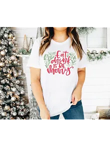 Noel İçin Özel Tasarım T-shirt - Beyaz