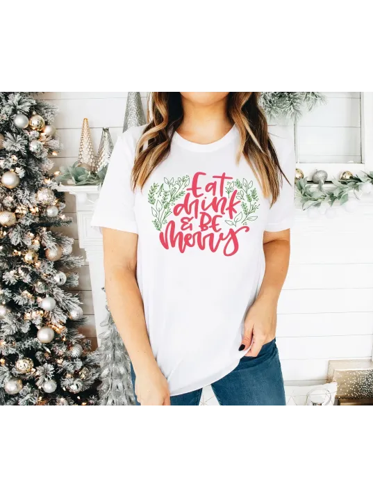 Noel İçin Özel Tasarım T-shirt - Beyaz