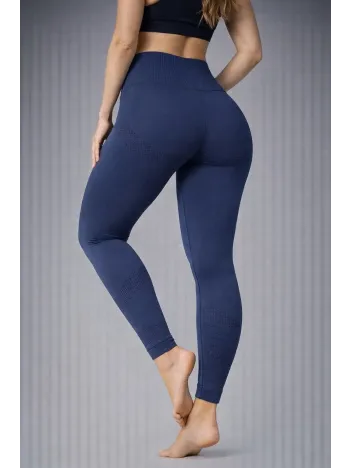 Nonofit Kadın Yüksek Bel Full Extra Toparlayıcı Likralı Ön Arka Ve Bilek Desenli Tayt - Lacivert