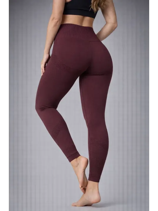 Nonofit Kadın Yüksek Bel Full Extra Toparlayıcı Likralı Ön Arka Ve Bilek Desenli Tayt - Bordo