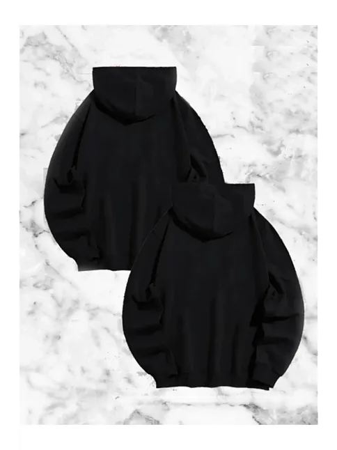 Örümcek Baskılı Sevgili Çift Kombini Kapüşonlu Sweatshirt & Hodie - Siyah