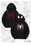 Örümcek Baskılı Sevgili Çift Kombini Kapüşonlu Sweatshirt & Hodie - Siyah