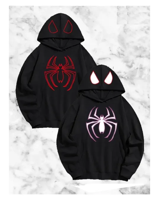 Örümcek Baskılı Sevgili Çift Kombini Kapüşonlu Sweatshirt & Hodie - Siyah Örümcek Baskılı Sevgili Çift Kombini Kapüşonlu Sweatshirt & Hodie - Siyah