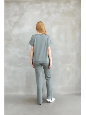 Osy Modal Yumuşak dokulu Kumaş Bisiklet Yaka Kısa Kollu Takım - Mint Yeşili Osy Modal Yumuşak dokulu Kumaş Bisiklet Yaka Kısa Kollu Takım - Mint Yeşili