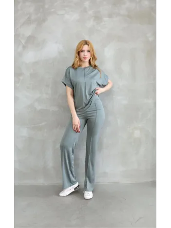 Osy Modal Yumuşak dokulu Kumaş Bisiklet Yaka Kısa Kollu Takım - Mint Yeşili Osy Modal Yumuşak dokulu Kumaş Bisiklet Yaka Kısa Kollu Takım - Mint Yeşili