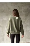 Osy Modal Yumuşak Dokulu Kumaş Bisiklet Yaka Oversize Sweatshirt - Haki Osy Modal Yumuşak Dokulu Kumaş Bisiklet Yaka Oversize Sweatshirt - Haki