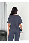 Osy Modal Yumuşak Dokulu Kumaş Bisiklet Yaka T-shirt Bol Paça Pantalon İkili Takım -antrasit