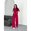 Osy Modal Yumuşak Dokulu Kumaş Bisiklet Yaka T-shirt Bol paça Pantalon ikili Takım -Bordo Osy Modal Yumuşak Dokulu Kumaş Bisiklet Yaka T-shirt Bol paça Pantalon ikili Takım -Bordo