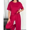 Osy Modal Yumuşak Dokulu Kumaş Bisiklet Yaka T-shirt Bol paça Pantalon ikili Takım -Bordo Osy Modal Yumuşak Dokulu Kumaş Bisiklet Yaka T-shirt Bol paça Pantalon ikili Takım -Bordo