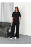 Osy Modal Yumuşak Dokulu Kumaş Bisiklet Yaka T-shirt Bol Paça Pantalon İkili Takım -siyah Osy Modal Yumuşak Dokulu Kumaş Bisiklet Yaka T-shirt Bol Paça Pantalon İkili Takım -siyah