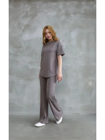 Osy Modal Yumuşak dokulu Kumaş Bisiklet Yaka Taş detaylı Kısa Kollu Takım - Vizyon Osy Modal Yumuşak dokulu Kumaş Bisiklet Yaka Taş detaylı Kısa Kollu Takım - Vizyon