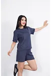 Osy Modal Yumuşak Dokulu Kumaş Kadın Bisiklet Yaka T-shirt Kısa Şort İkili Takım - Antrasit