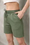 Osy Modal Yumuşak Dokulu Kumaş Kadın Kısa Şort - Haki