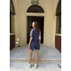 Osy Modal yumuşak dokulu Kumaş Kadın Parçalı Bisiklet Yaka T-shirt Mini Şortlu Etek İkili Takım -Lacivert Osy Modal yumuşak dokulu Kumaş Kadın Parçalı Bisiklet Yaka T-shirt Mini Şortlu Etek İkili Takım -Lacivert