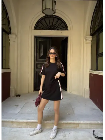 Osy Modal yumuşak dokulu Kumaş Kadın Parçalı Bisiklet Yaka T-shirt Mini Şortlu Etek İkili Takım - Siyah Osy Modal yumuşak dokulu Kumaş Kadın Parçalı Bisiklet Yaka T-shirt Mini Şortlu Etek İkili Takım - Siyah