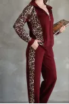 Osy Modal Yumuşak Dokulu Kumaş Kapüşonlu Leopar Desenli Fermuarlı Takım - Bordo Osy Modal Yumuşak Dokulu Kumaş Kapüşonlu Leopar Desenli Fermuarlı Takım - Bordo