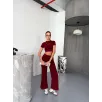 Osy Modal Yumuşak Dokulu Kumaş Kısa Kollu Crop Alt ispanyol Paça Pantalon ikili Takım - Bordo Osy Modal Yumuşak Dokulu Kumaş Kısa Kollu Crop Alt ispanyol Paça Pantalon ikili Takım - Bordo