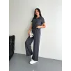 Osy Modal Yumuşak Dokulu Kumaş Kısa Kollu Yakalı T-shirt Pantalon ikili Takım- Antrasit