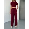 Osy Modal Yumuşak Dokulu Kumaş Nakış işlemeli Rahat Bol Paça Eşofman Pantalon - Bordo Osy Modal Yumuşak Dokulu Kumaş Nakış işlemeli Rahat Bol Paça Eşofman Pantalon - Bordo