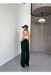 Osy Modal Yumuşak Dokulu Kumaş Nakış İşlemeli Rahat Bol Paça Eşofman Pantalon - Yeşil