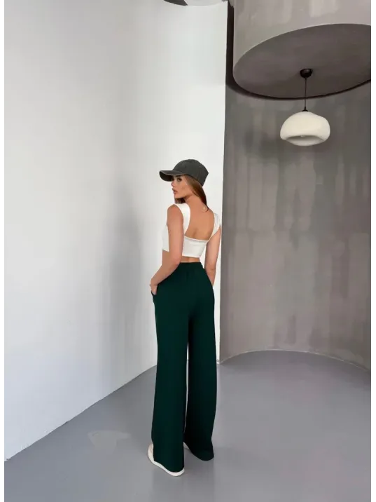 Osy Modal Yumuşak Dokulu Kumaş Nakış işlemeli Rahat Bol Paça Eşofman Pantalon - Yeşil Osy Modal Yumuşak Dokulu Kumaş Nakış işlemeli Rahat Bol Paça Eşofman Pantalon - Yeşil