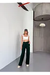 Osy Modal Yumuşak Dokulu Kumaş Nakış İşlemeli Rahat Bol Paça Eşofman Pantalon - Yeşil