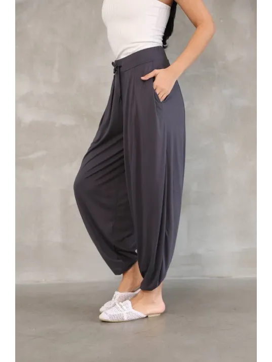 Osy Modal Yumuşak Dokulu Kumaş Şalvar Pantalon - Antrasit