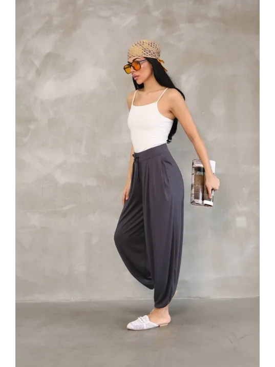 Osy Modal Yumuşak Dokulu Kumaş Şalvar Pantalon - Antrasit
