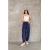 Osy Modal Yumuşak Dokulu Kumaş Şalvar Pantalon - Lacivert Osy Modal Yumuşak Dokulu Kumaş Şalvar Pantalon - Lacivert