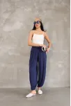 Osy Modal Yumuşak Dokulu Kumaş Şalvar Pantalon - Lacivert Osy Modal Yumuşak Dokulu Kumaş Şalvar Pantalon - Lacivert