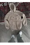 Oversize Tam Fermuarlı Uzun Kol Hırka - Bej