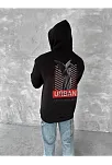 Oversize Üç İplik Kapüşonlu Sweatshirt - Siyah