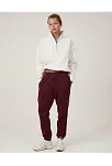 Oversize Yarım Farmuarlı Yakalı Basic Sweatshirt - Beyaz